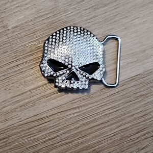 Silver Skull Belt Buckle